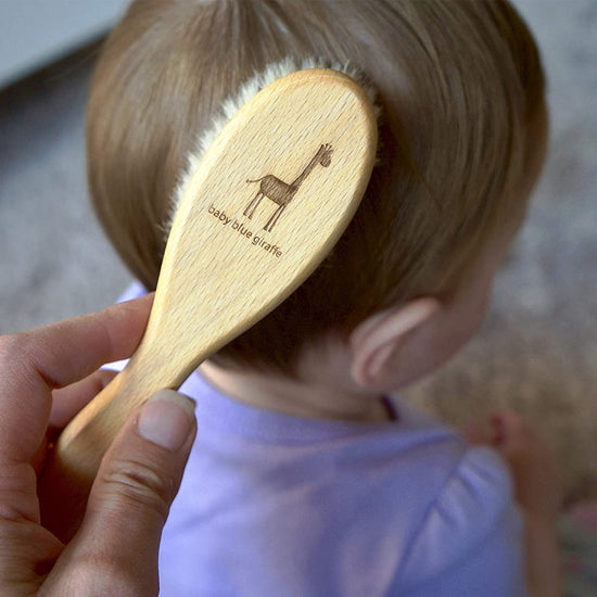 Baby Blue Giraffe Baby Hair Brush