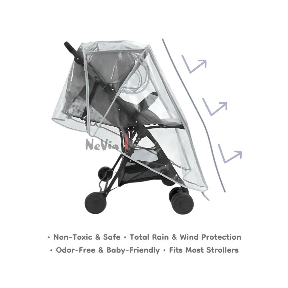 NeVia Universal Rain Cover - Fit For Most Single Stroller