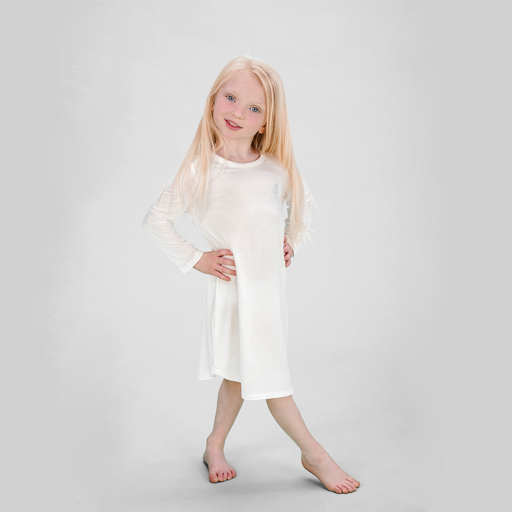 Pimallow Kids Sleep Dress - White