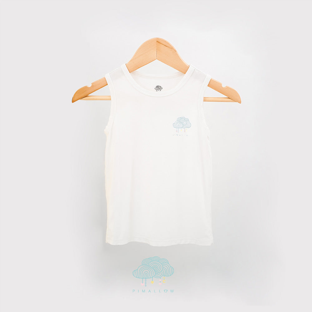 Pimallow Kids Sleeveless Shirt - White